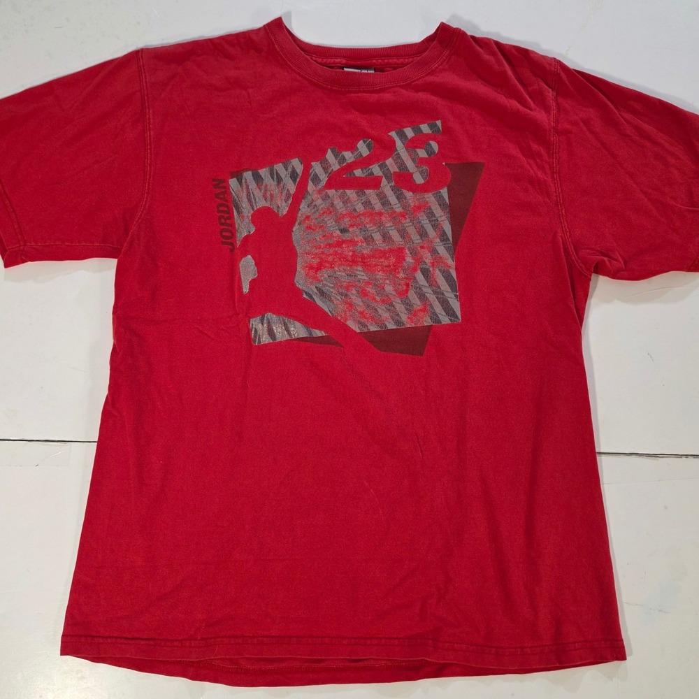 Jordan Mens 23 Jumpman Graphic T-Shirt Red Short Sleeve Size Large